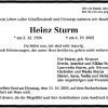 Sturm Heinz 1926-2002 Todesanzeige